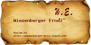 Wiesenberger Ernő névjegykártya